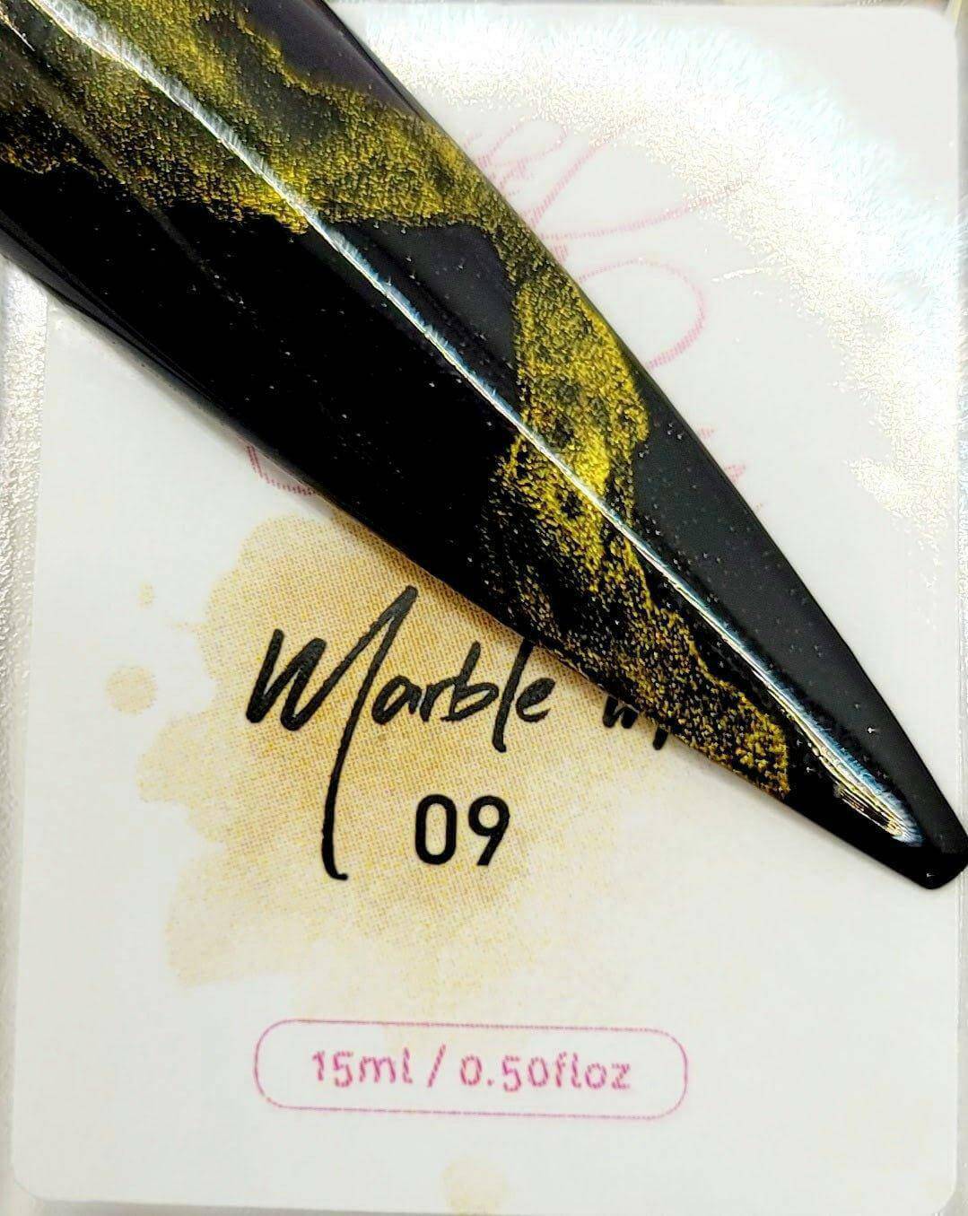 Metallic Marble Ink 9 by thePINKchair - thePINKchair.ca - Nail Art - thePINKchair nail studio