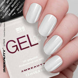 Milky White Shimmer Rubber Base CBE17 by 2MBEAUTY