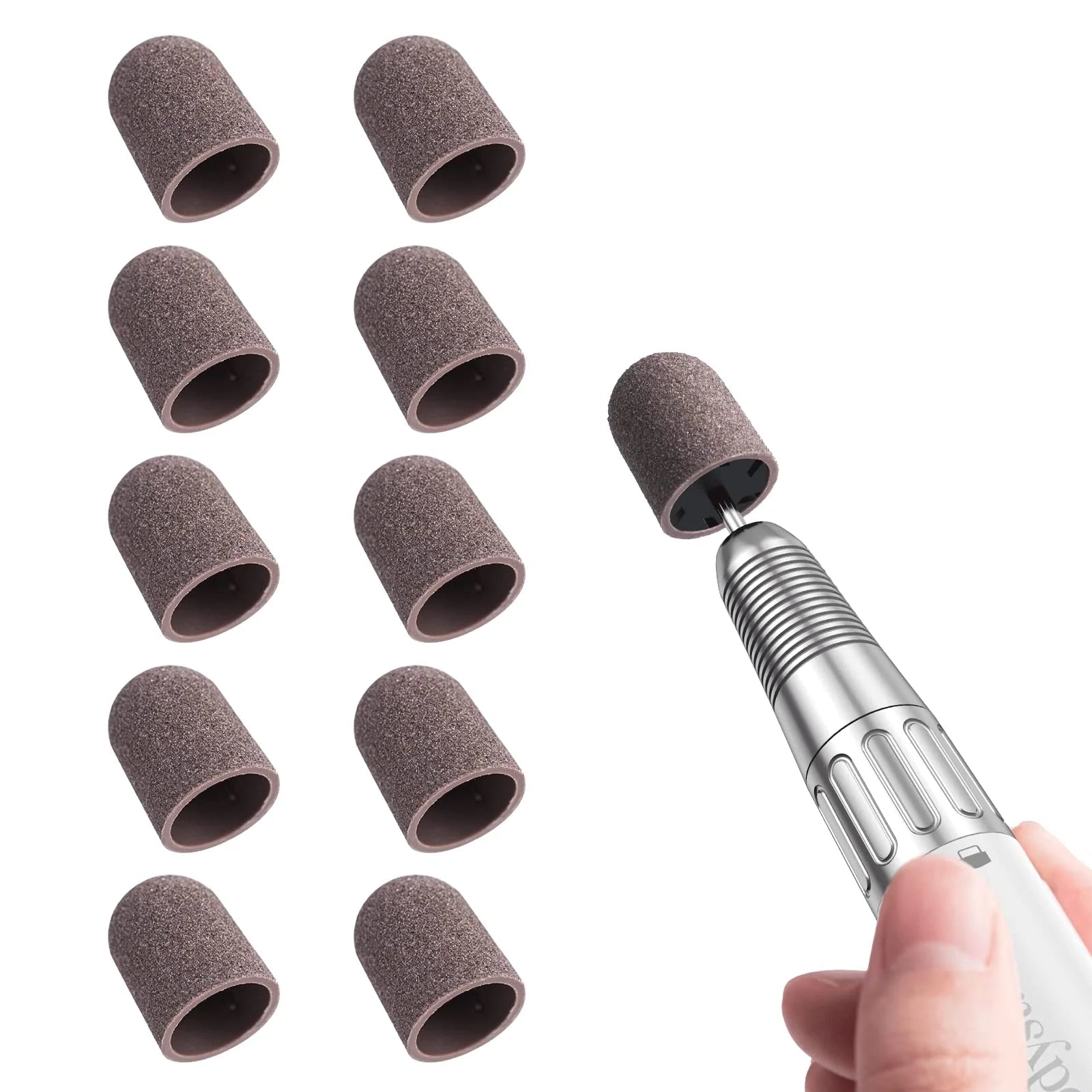 Nail Sanding Caps With A Rubber Mandrel Bit Brown - 13mm - thePINKchair.ca - Pedicure - Melody Susie