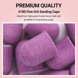 Nail Sanding Caps With A Rubber Mandrel Bit Purple - 13mm - thePINKchair.ca - Pedicure - Melody Susie