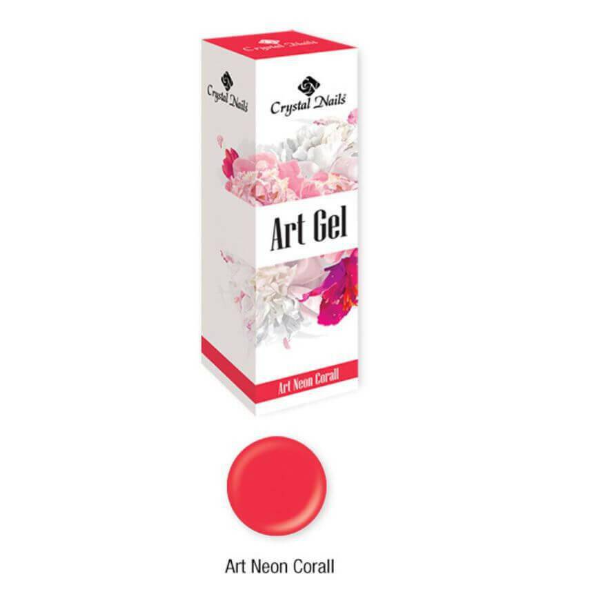 Neon Coral Art Gel Paint by Crystal Nails - thePINKchair.ca - Coloured Gel - Crystal Nails/Elite Cosmetix USA