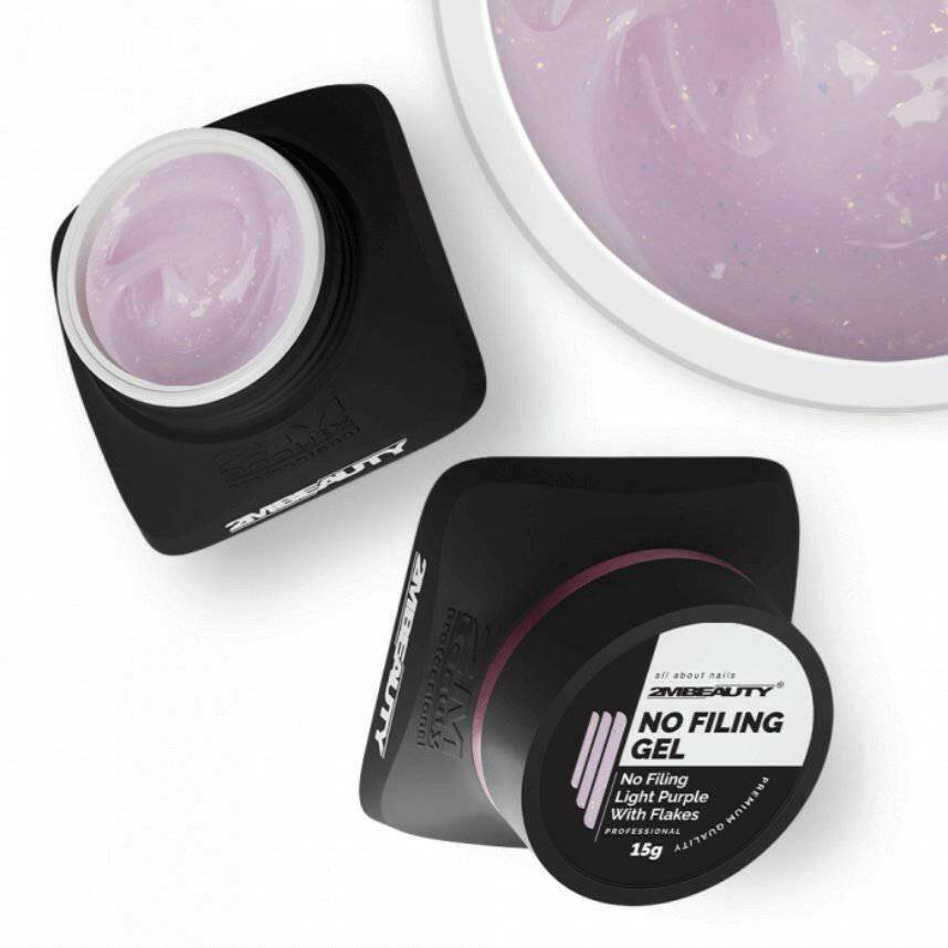 No Filing Light Purple with Flakes Builder Gel - thePINKchair.ca - Builder Gel - 2Mbeauty