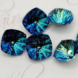 Ocean Blue, Cushion (8x8mm/6pcs) by thePINKchair - thePINKchair.ca - Rhinestone - thePINKchair nail studio