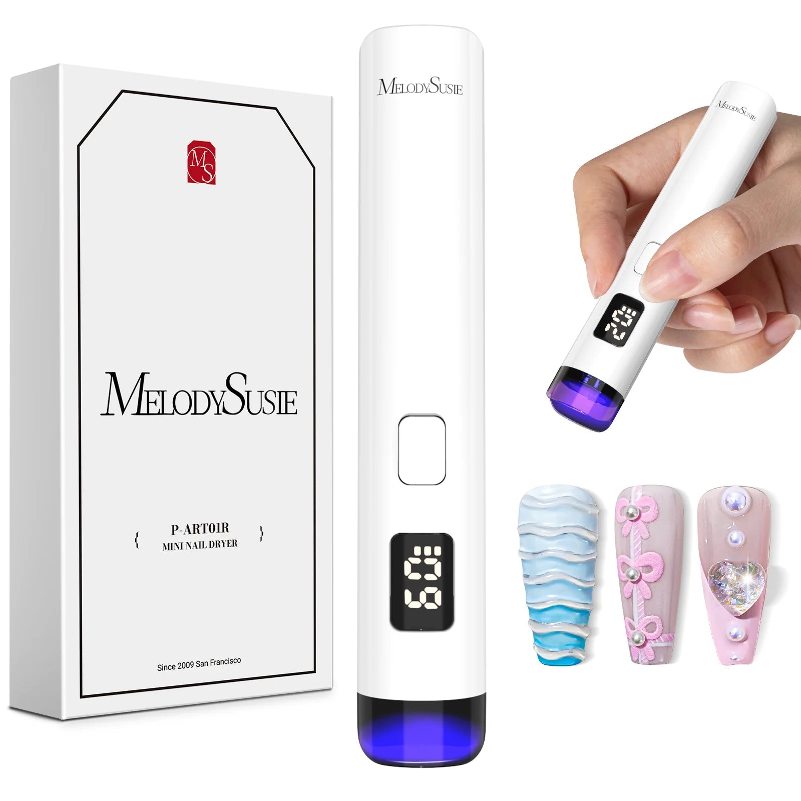 P - Art01R Rechargeable Mini LED/UV Nail Art Lamp - thePINKchair.ca - Lamp - Melody Susie