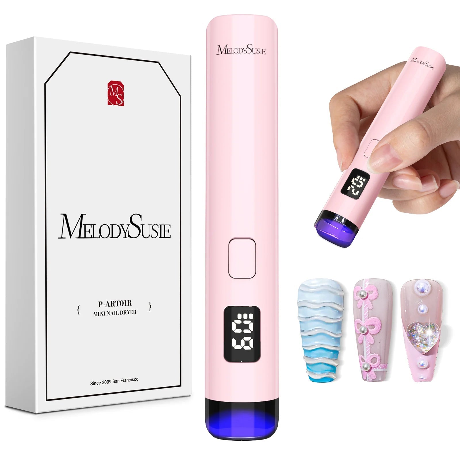 P - Art01R Rechargeable Mini LED/UV Nail Art Lamp - thePINKchair.ca - Lamp - Melody Susie
