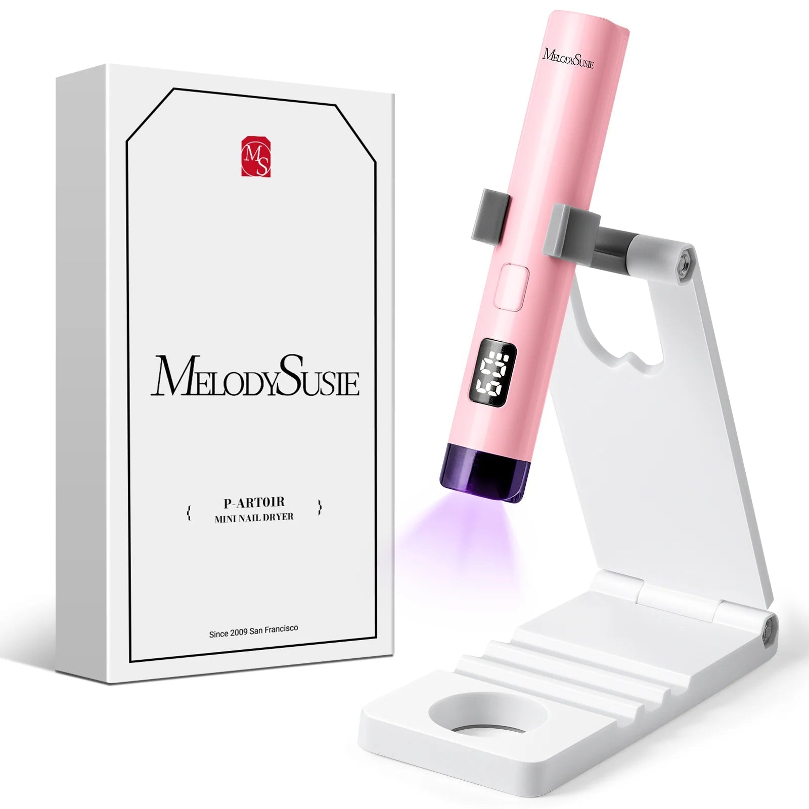 P - Art01R Rechargeable Mini LED/UV Nail Art Lamp w/stand - thePINKchair.ca - Lamp - Melody Susie