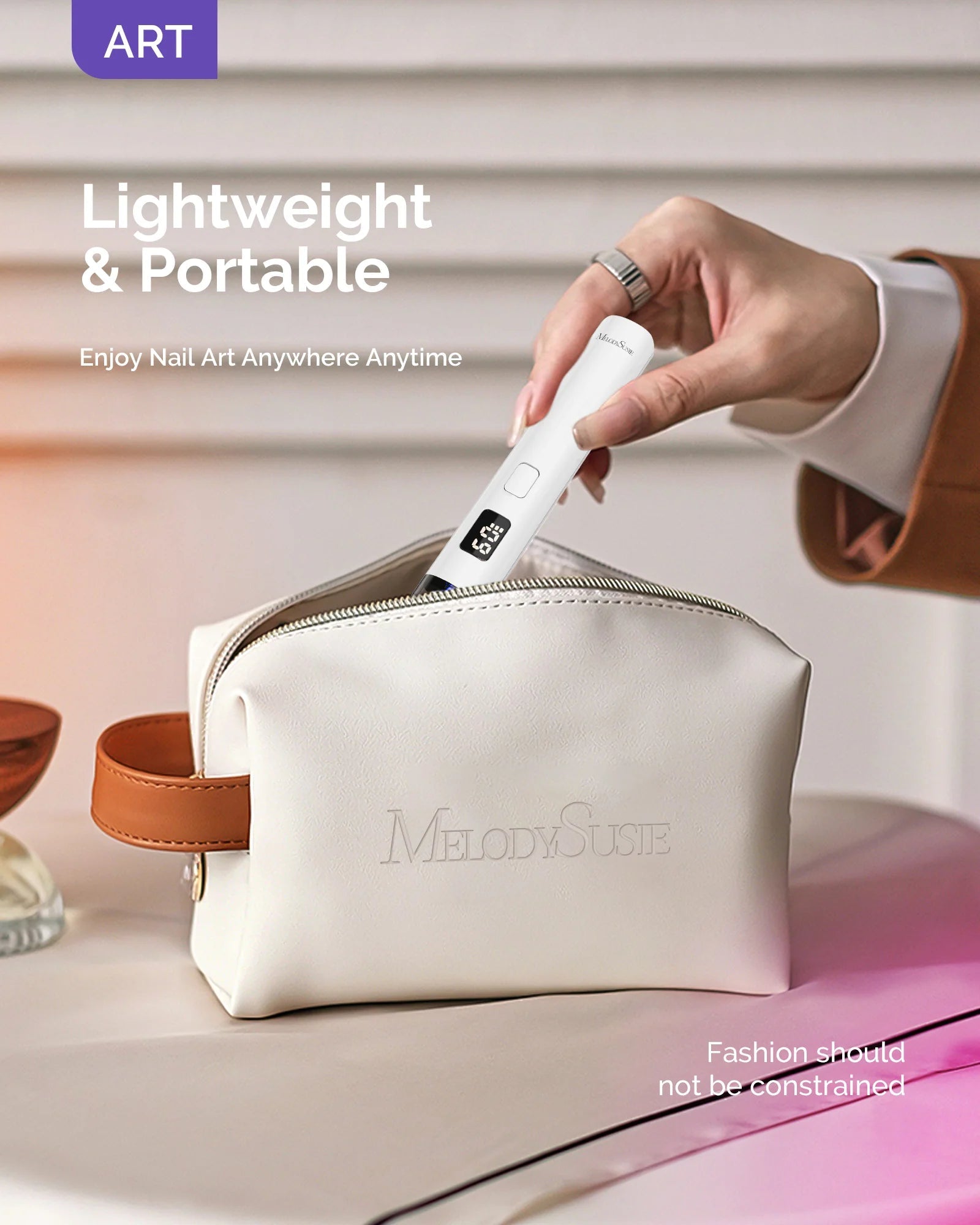 P - Art01R Rechargeable Mini LED/UV Nail Art Lamp w/stand - thePINKchair.ca - Lamp - Melody Susie