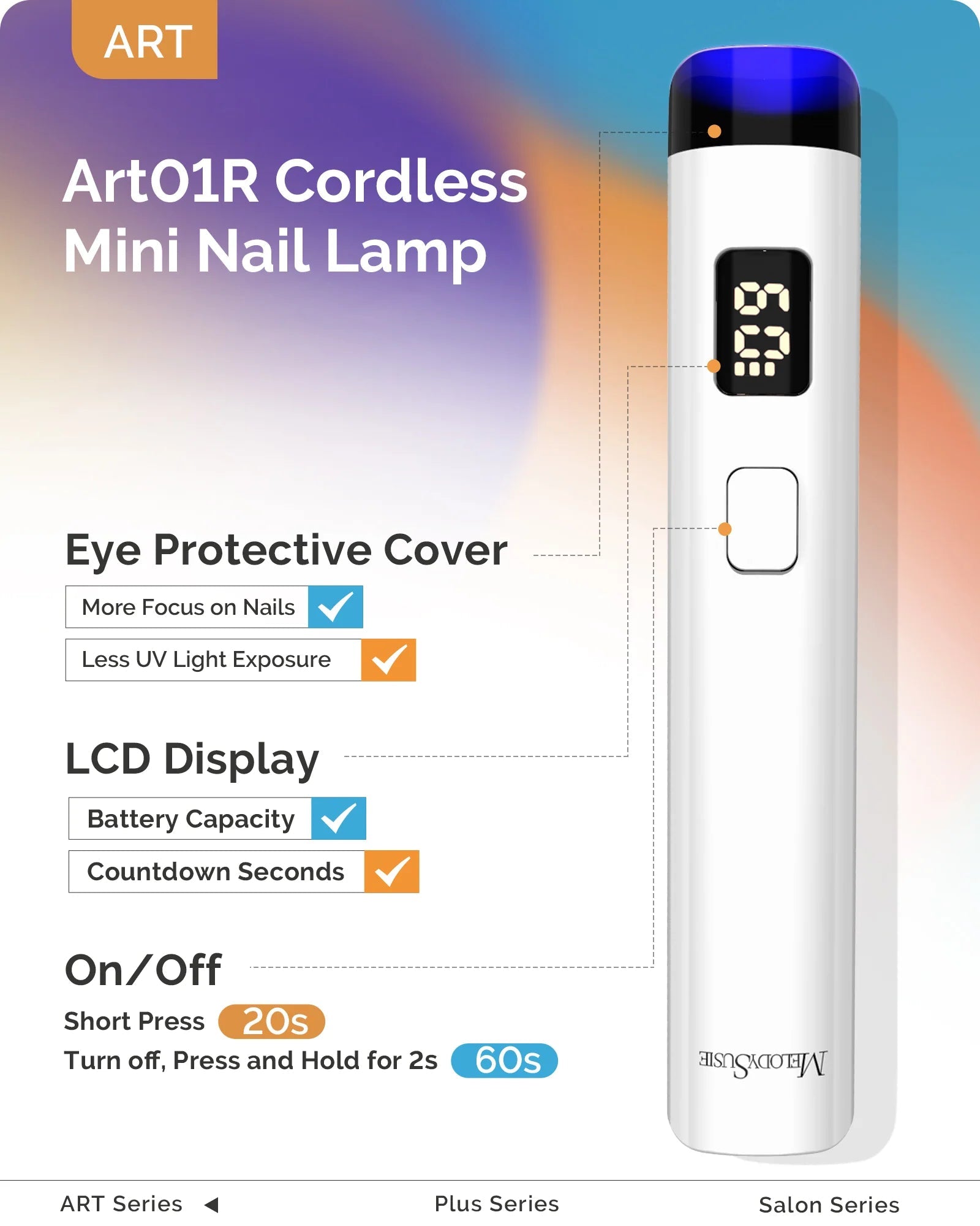 P - Art01R Rechargeable Mini LED/UV Nail Art Lamp w/stand - thePINKchair.ca - Lamp - Melody Susie