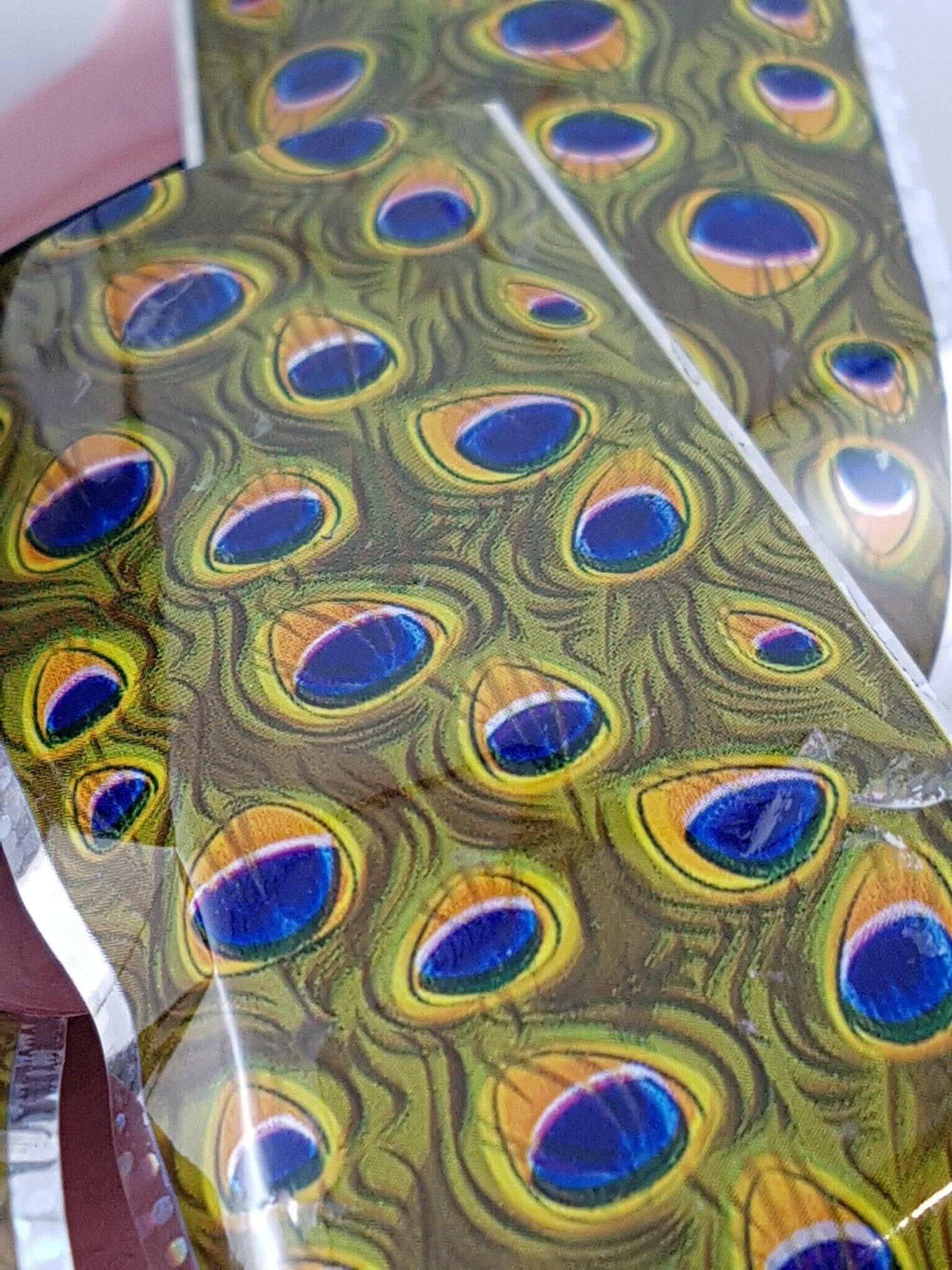Peacock Transfer Foil - thePINKchair.ca - Nail Art - thePINKchair nail studio