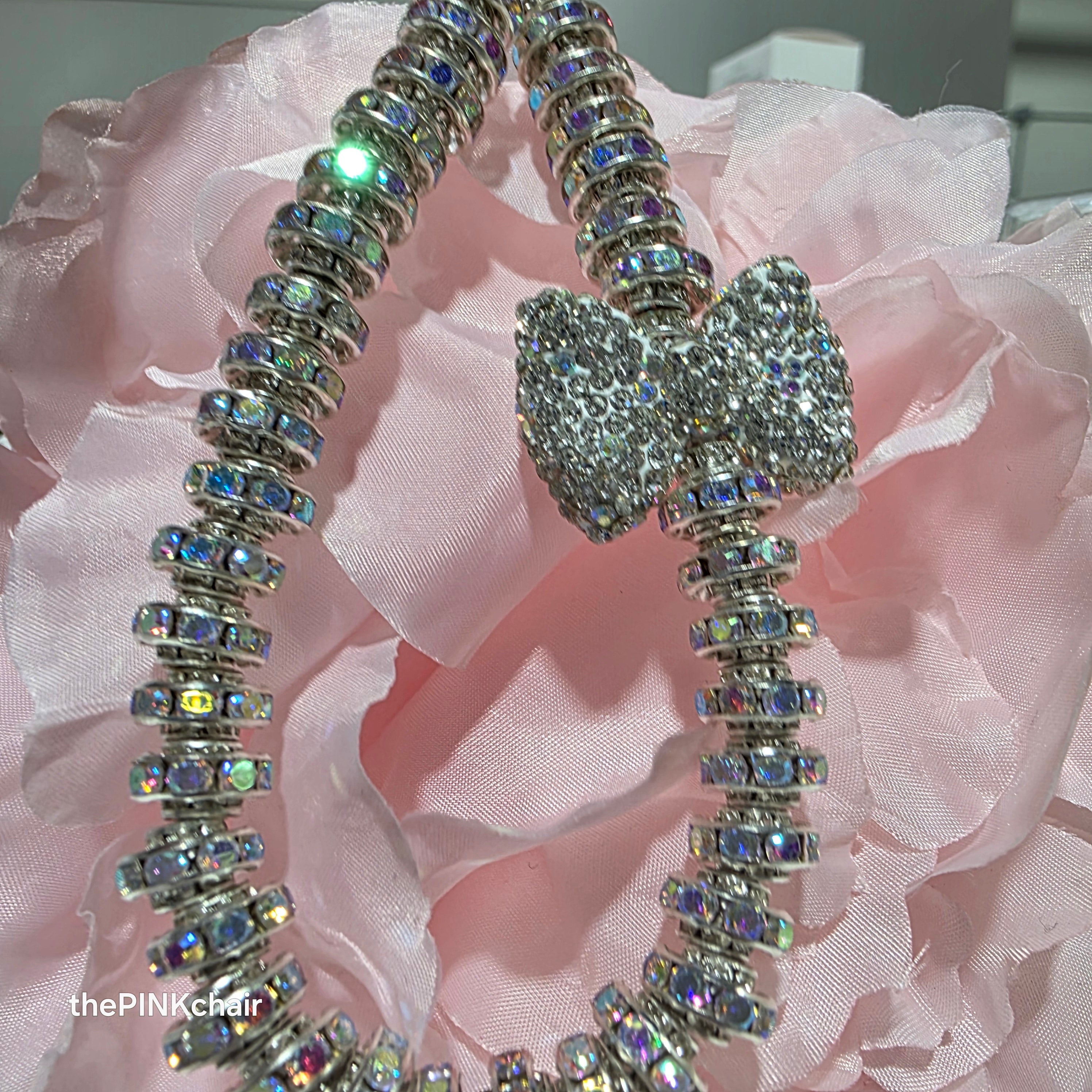Crystal Bow Wristlet/keychain - thePINKchair.ca