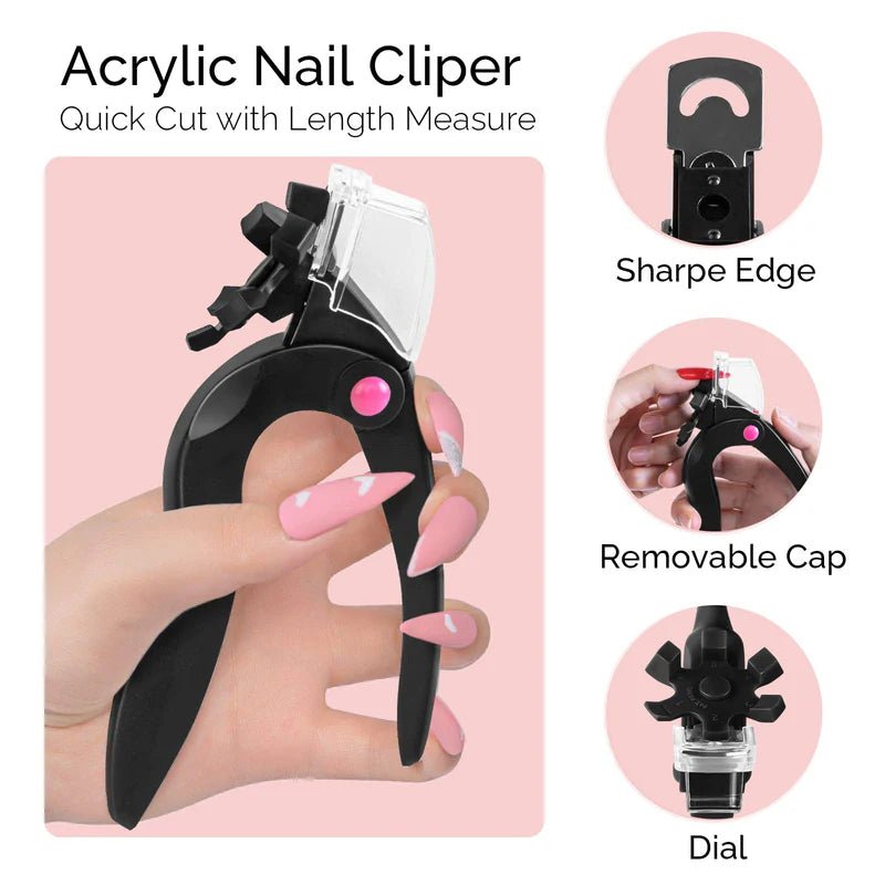 Rotary Adjustable Stainless Steel Acrylic Nail Clippers - thePINKchair.ca - Tools - Melody Susie