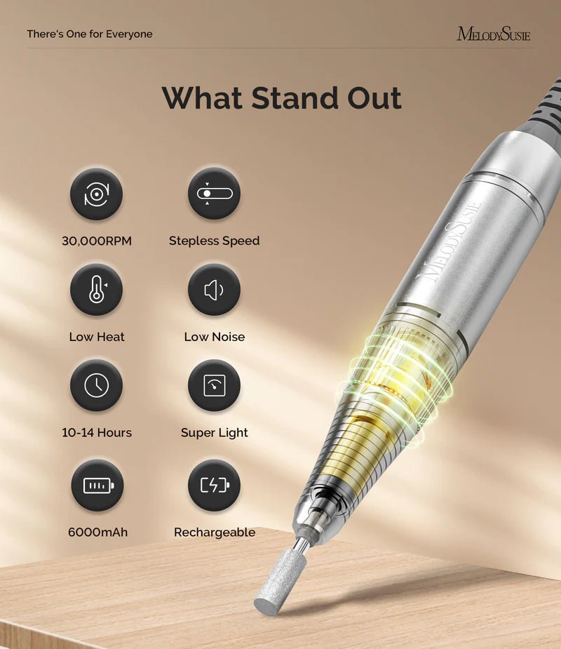 Selene(SC320D) Rechargeable Nail Drill 30,000 RPM - thePINKchair.ca - efile - Melody Susie