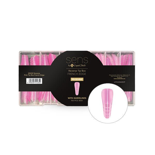 SENS Reverse Tip Box - French Edge - Pink 150pcs - thePINKchair.ca - Tips - Crystal Nails/Elite Cosmetix USA