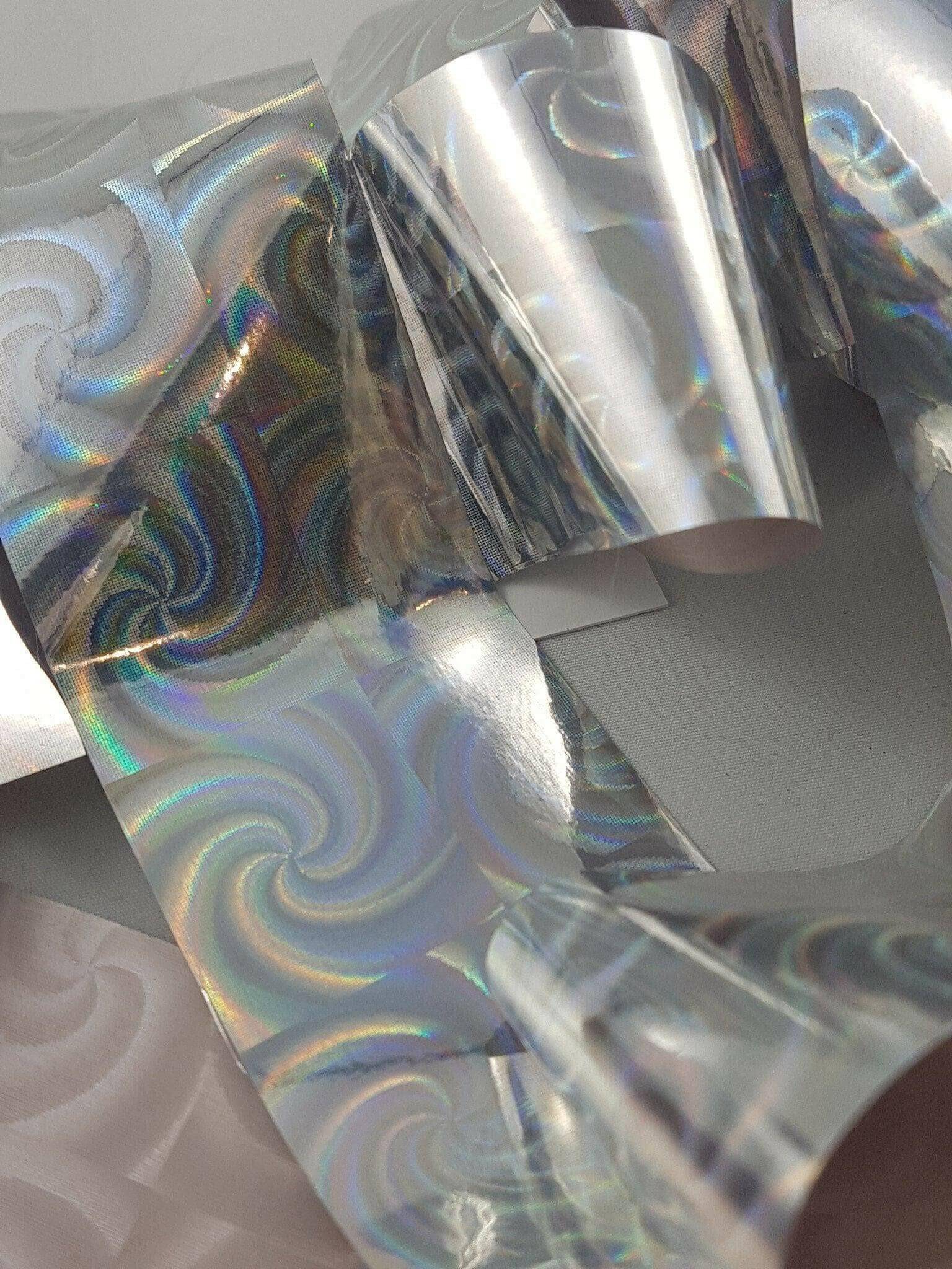 Silver Holo Swirl - thePINKchair.ca - Nail Art - thePINKchair nail studio
