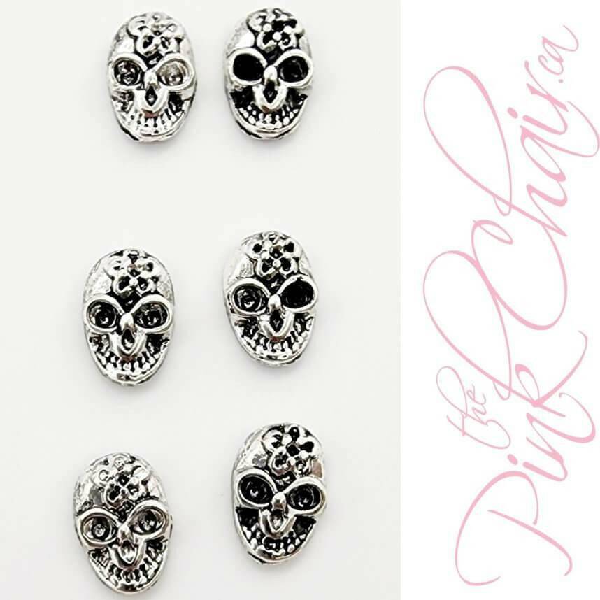 Skulls 1 Metal Nail Art by thePINKchair - thePINKchair.ca - Nail Art Kits & Accessories - thePINKchair nail studio