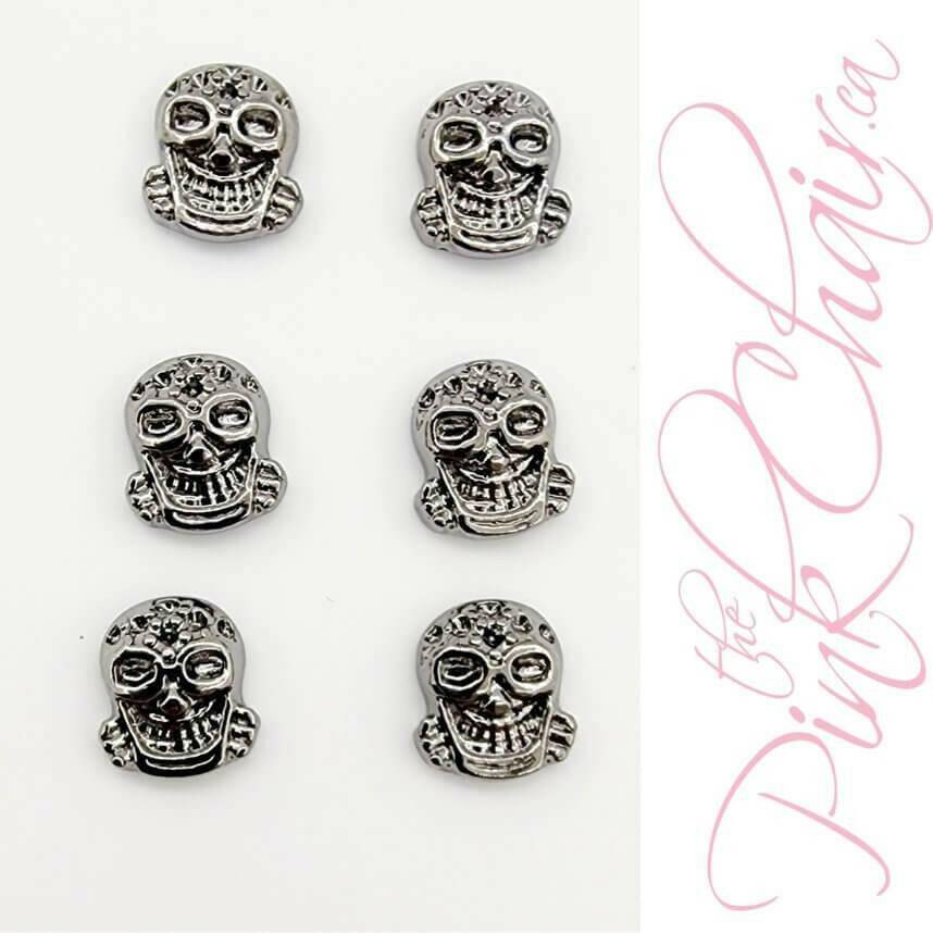 Skulls 10 Metal Nail Art by thePINKchair - thePINKchair.ca - Nail Art Kits & Accessories - thePINKchair nail studio