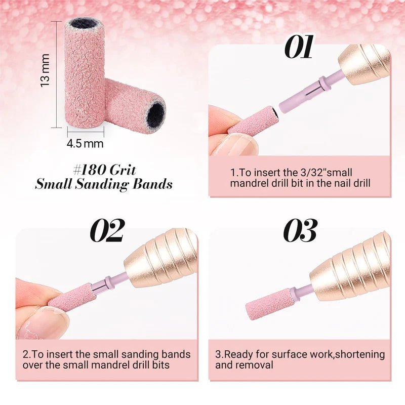 Small Sanding Bands 50pcs - thePINKchair.ca - efile Bit - Melody Susie