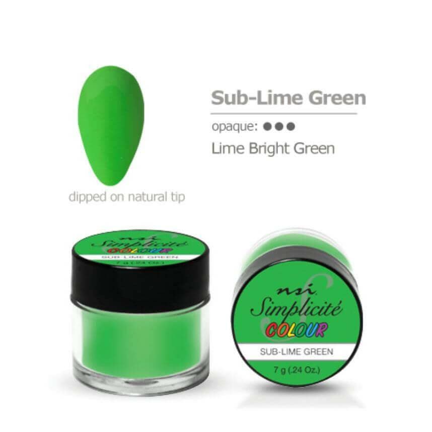 Sub - Lime Green Simplicite PolyDip/Acrylic Colour Powder by NSI - thePINKchair.ca - Acrylic Powder - NSI