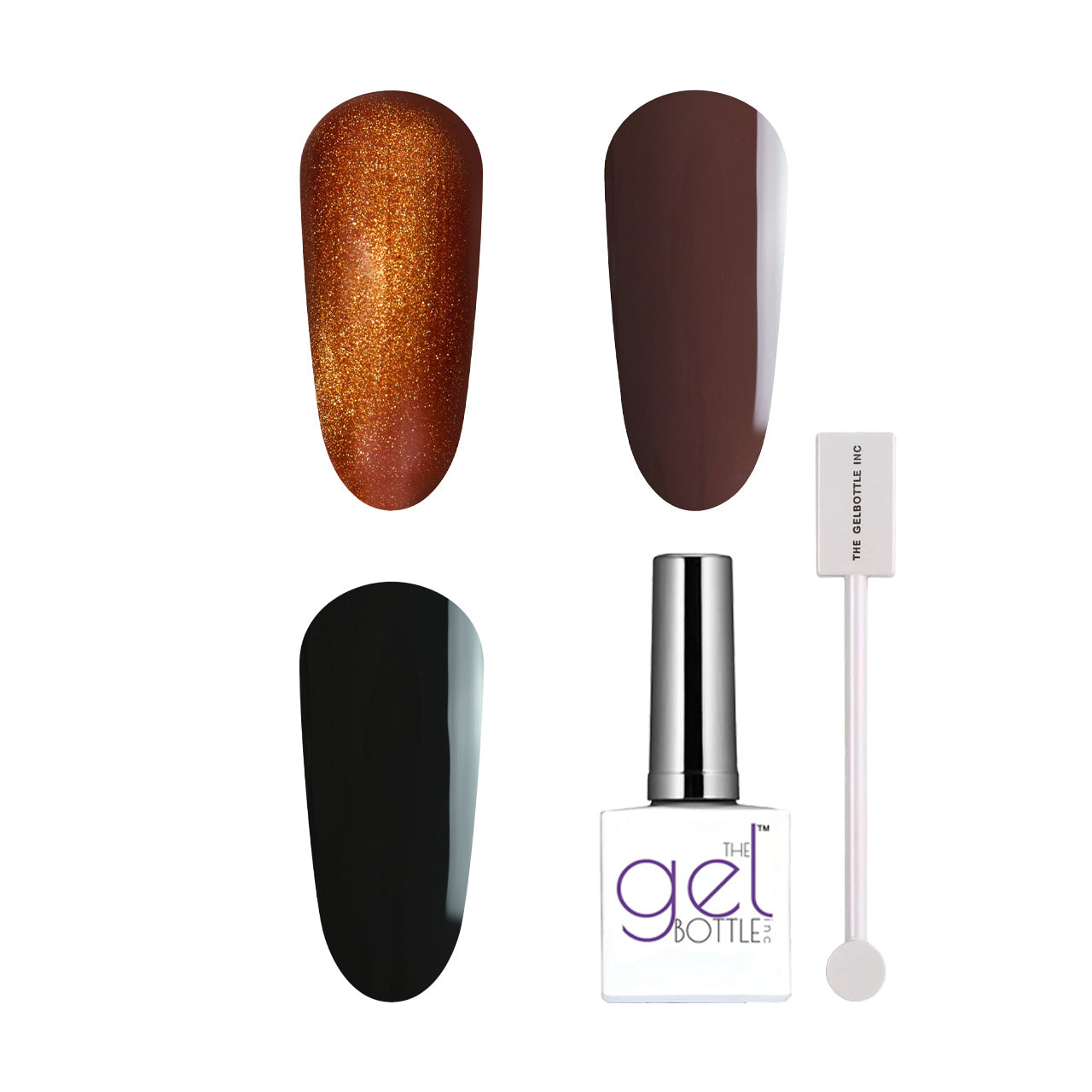 theGELBOTTLE Magnetic Tortie Nail Art Kit with Fortune, Chocolate, Jet Black, Blooming Gel and magnetic tool