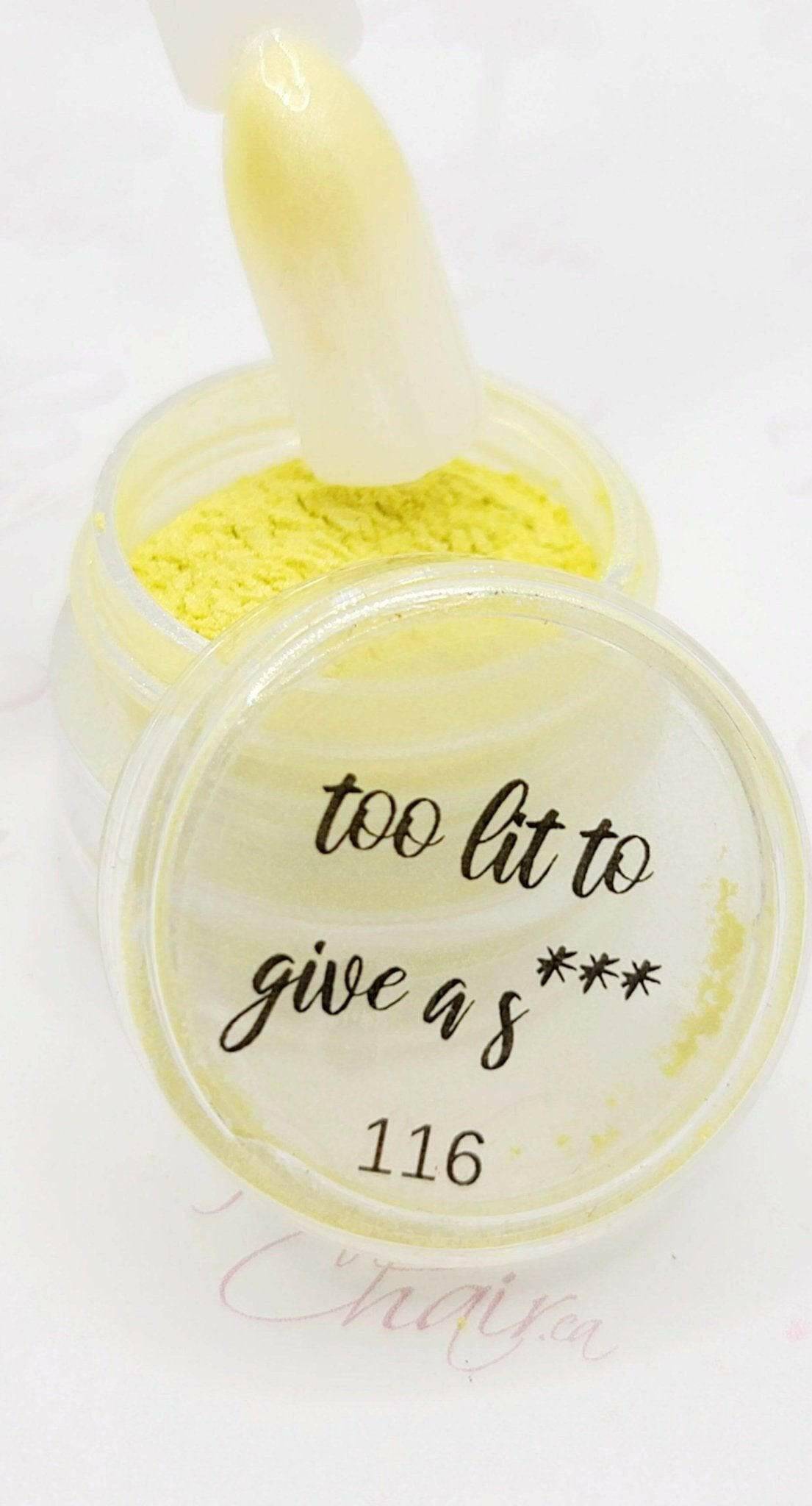 Too Lit to Give a S***, Pigment by thePINKchair - thePINKchair.ca - Nail Art - thePINKchair nail studio