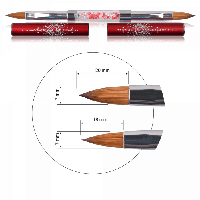 Twin Acrylic Brush (Red) by 2MBEAUTY - thePINKchair.ca - Brushes - 2Mbeauty