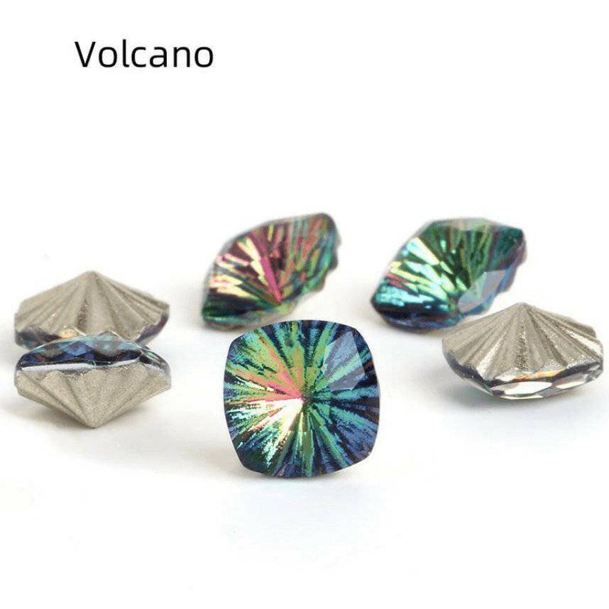 Volcano, Cushion (8x8mm/6pcs) by thePINKchair - thePINKchair.ca - Rhinestone - thePINKchair nail studio