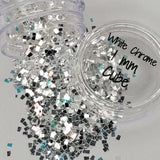 White Chrome 1mm Cube, Glitter (126)