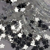 White Chrome Flowers, Glitter (124)