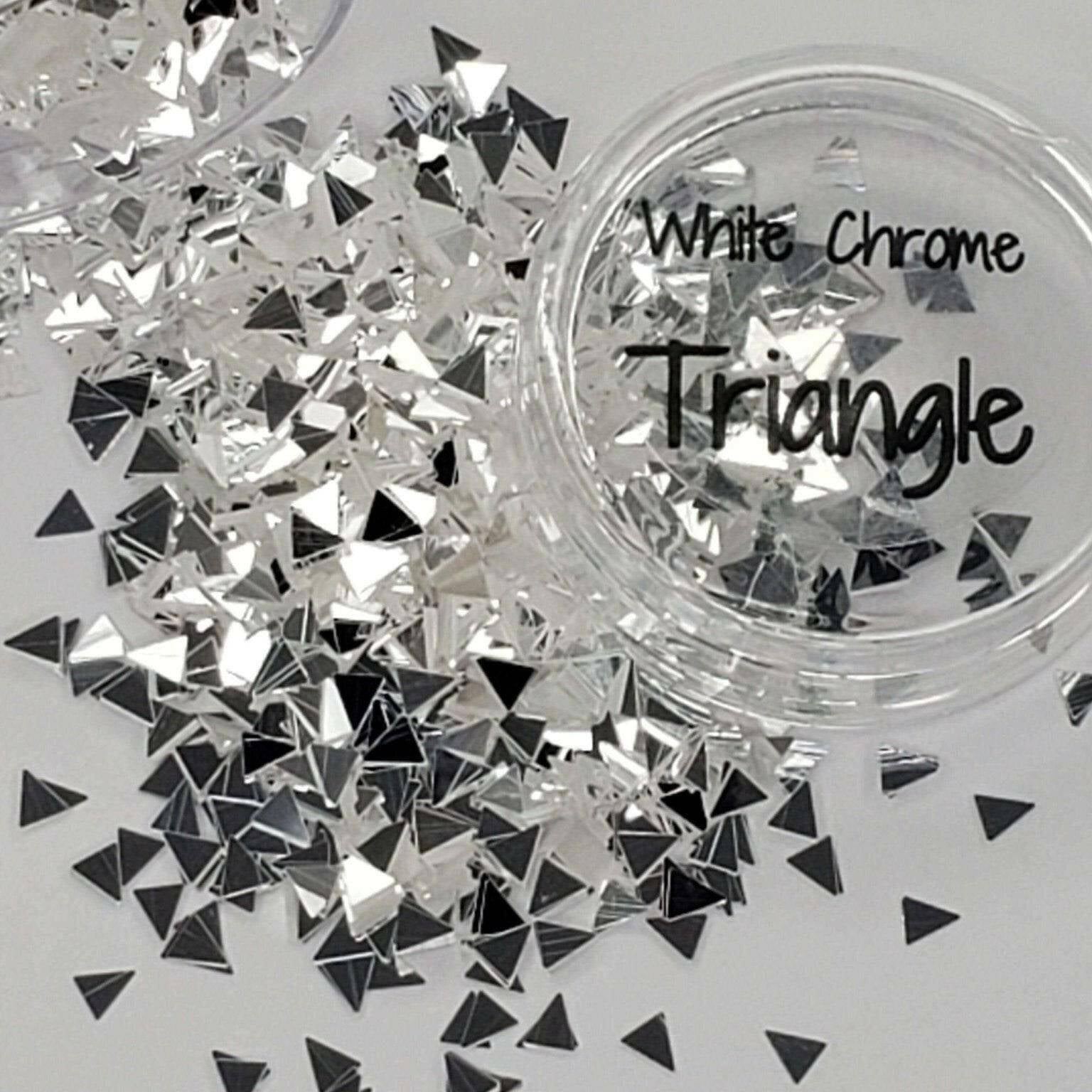 White Chrome Triangle, Glitter (131) - thePINKchair.ca - Glitter - thePINKchair nail studio