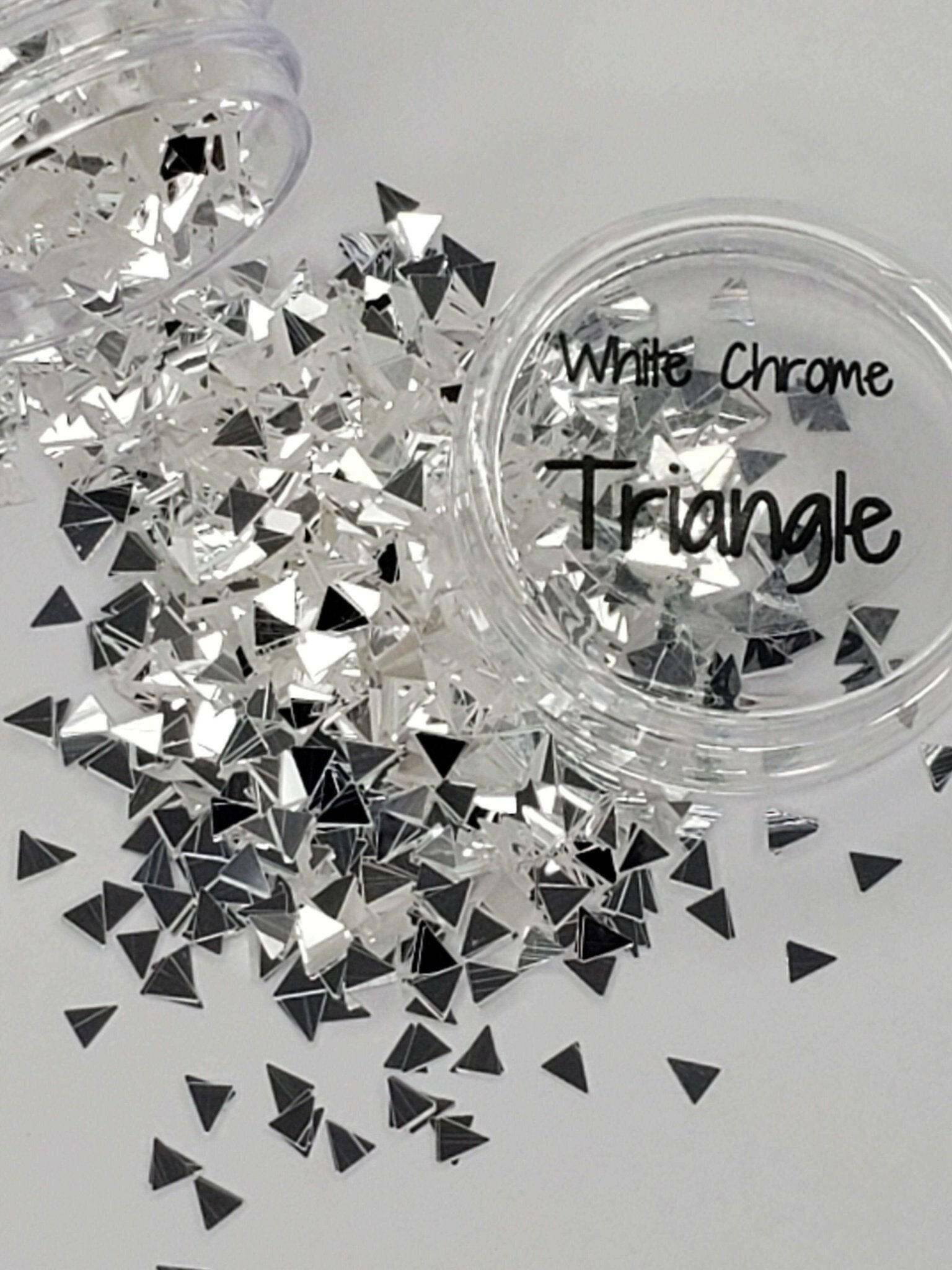 White Chrome Triangle, Glitter (131) - thePINKchair.ca - Glitter - thePINKchair nail studio