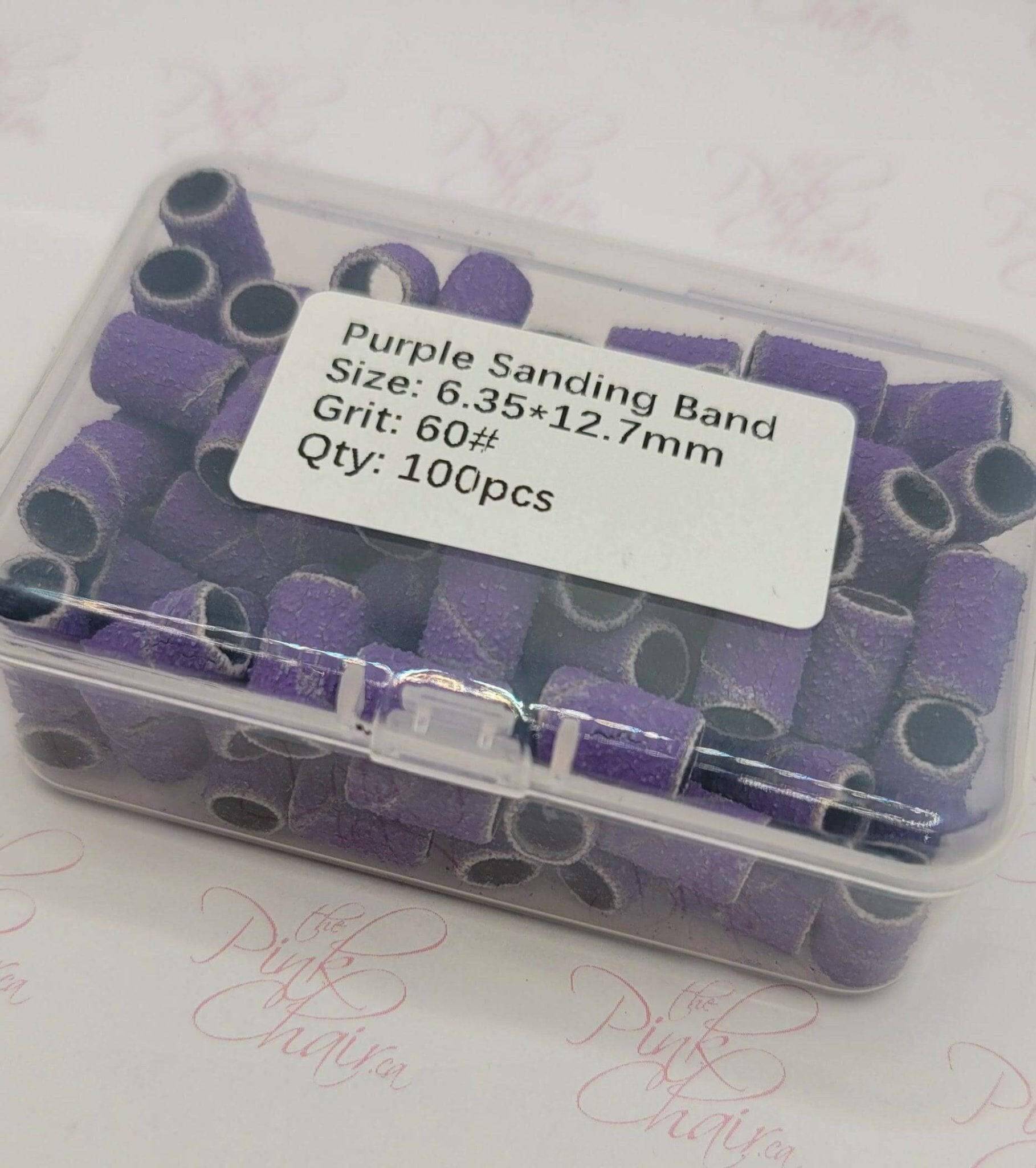 XCoarse Purple Sanding Band - 60grit - thePINKchair.ca - efile bit - thePINKchair nail studio