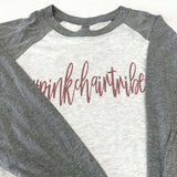 XS  #pinkchairtribe, Raglan Baseball Tee