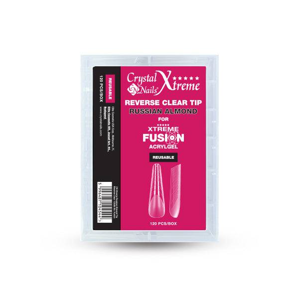 Xtreme Russian Almond Reverse Clear Tip for Xtreme Fusion AcrylGel - 120 pcs - thePINKchair.ca - Tips - Crystal Nails/Elite Cosmetix USA