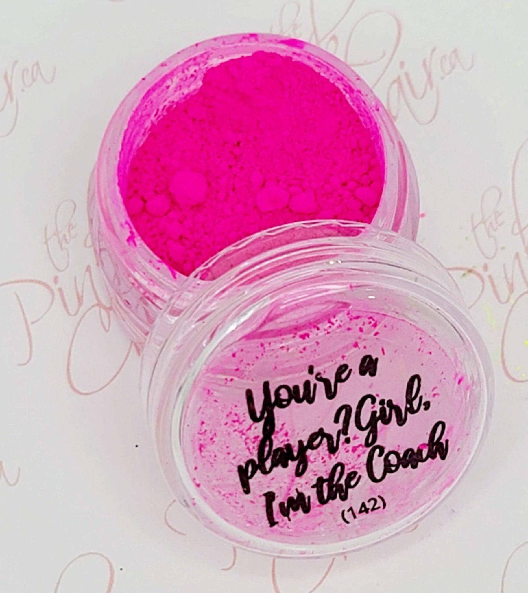 You're a Player? Girl, I'm the Coach, Pigment by thePINKchair - thePINKchair.ca - Nail Art - thePINKchair nail studio