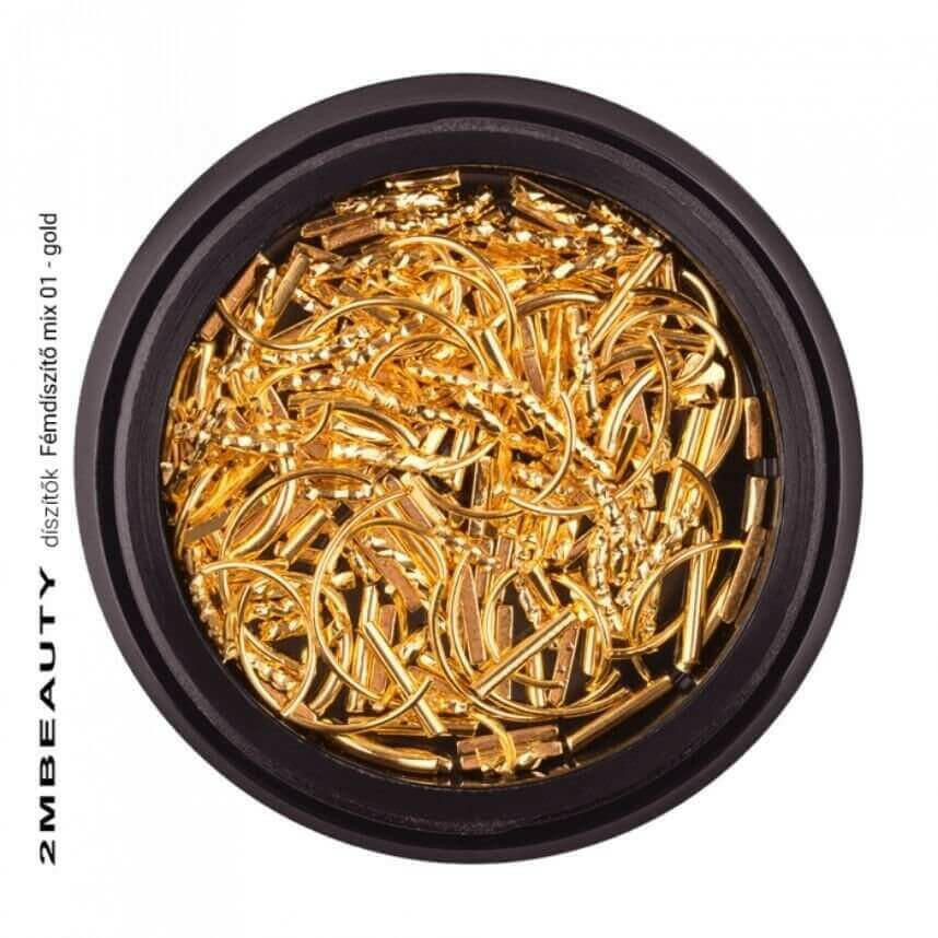 01 Gold Metal Nail Art Mix by 2MBEAUTY - thePINKchair.ca - Nail Art - 2Mbeauty