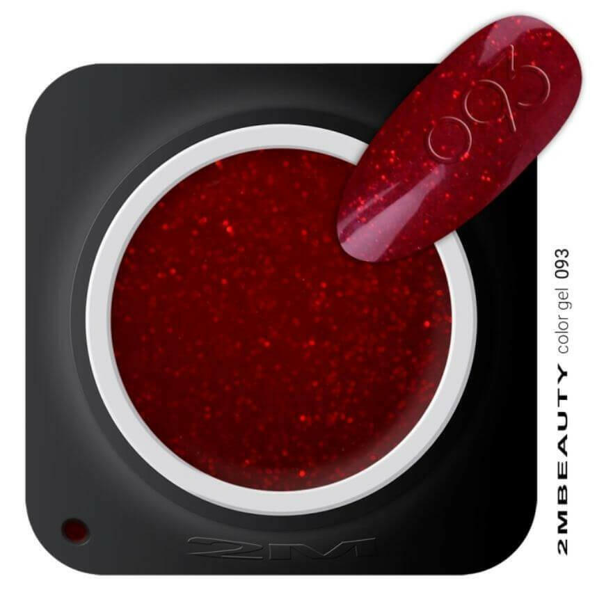 093 Deep Red Glitter Gel by 2MBEAUTY - thePINKchair.ca - Coloured Gel - 2Mbeauty