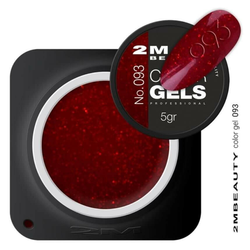 093 Deep Red Glitter Gel by 2MBEAUTY - thePINKchair.ca - Coloured Gel - 2Mbeauty