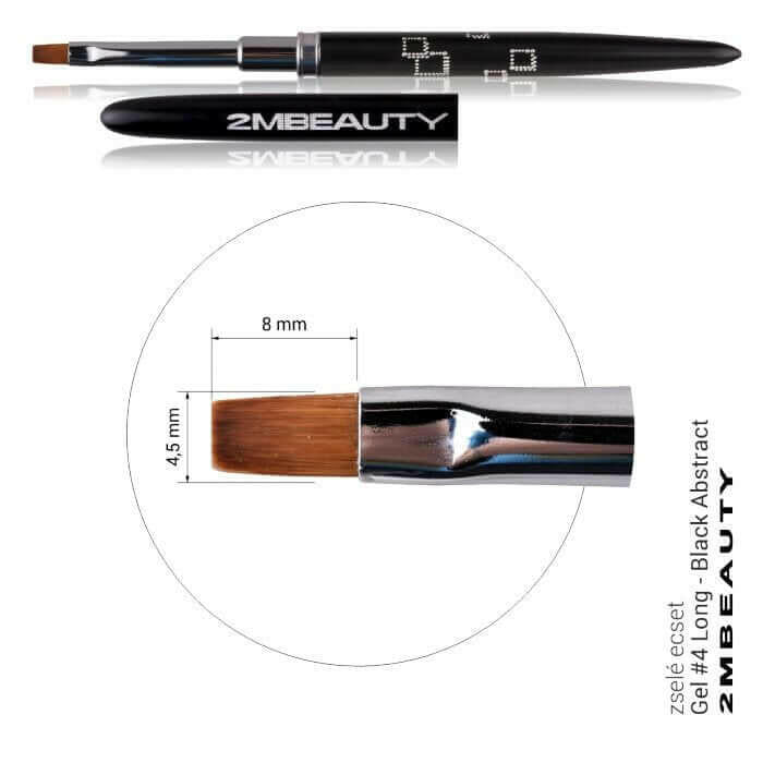 #4 Long Square Gel Brush (Black Abstract) by 2MBEAUTY - thePINKchair.ca - Brushes - 2Mbeauty