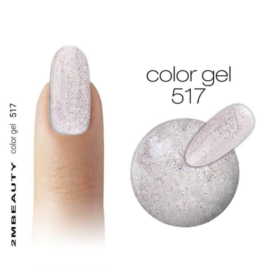 517 Pearl White Glitter Coloured gel by 2mBeauty - thePINKchair.ca - Coloured Gel - 2Mbeauty