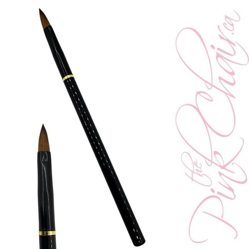 #6 Acrylic Brush (Black & Gold) by thePINKchair - thePINKchair.ca - Brushes - thePINKchair nail studio