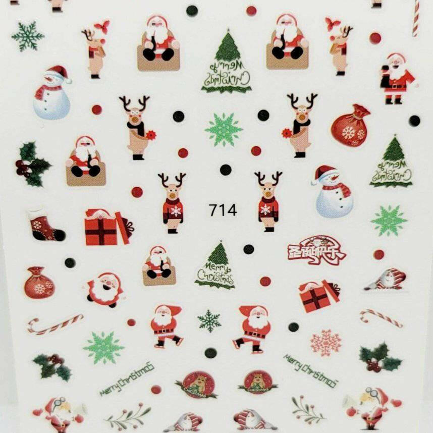 714, Santa Deer Decal/Sticker by thePINKchair - thePINKchair.ca - Nail Art Kits & Accessories - thePINKchair nail studio