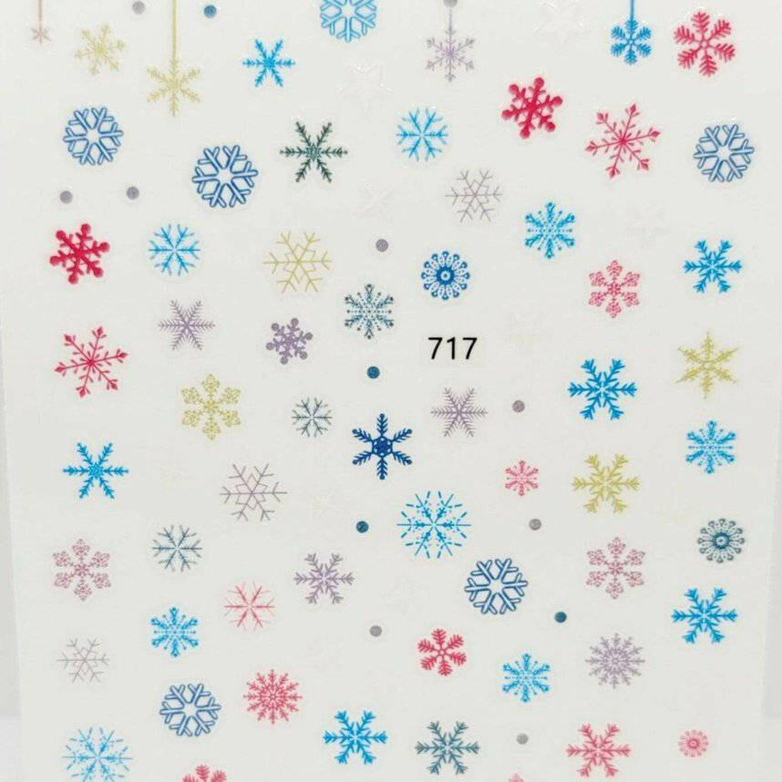 717, Colourful Snowflake Decal/Sticker by thePINKchair - thePINKchair.ca - Nail Art Kits &amp; Accessories - thePINKchair nail studio