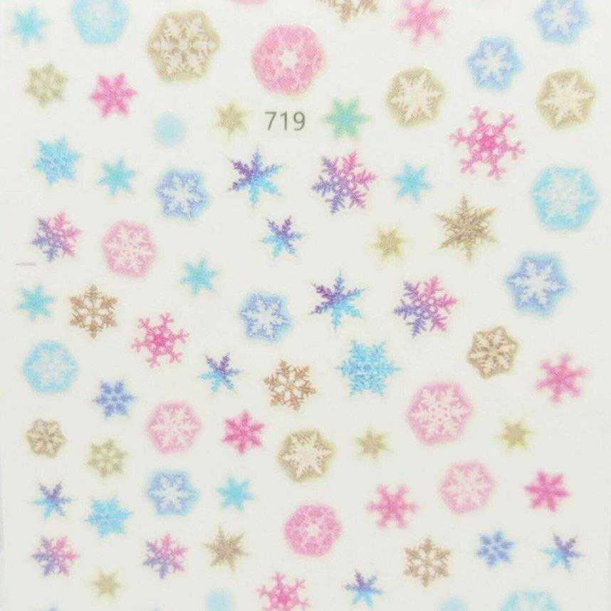 719, Pastel Snowflake Decal/Sticker by thePINKchair - thePINKchair.ca - Nail Art Kits &amp; Accessories - thePINKchair nail studio
