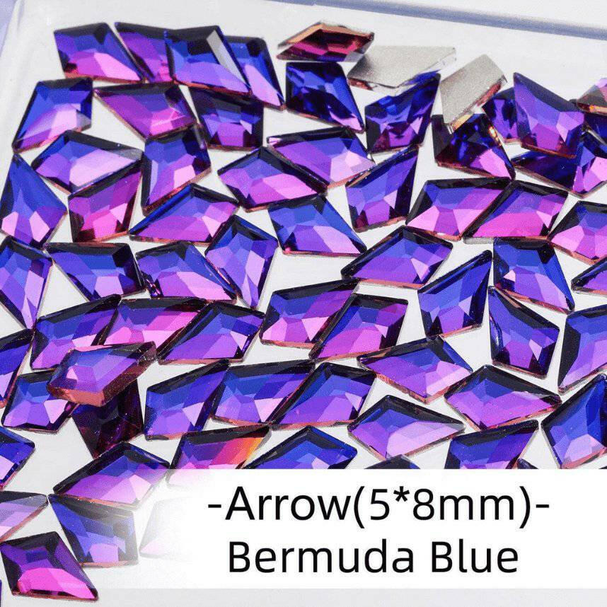 Bermuda Blue, Arrow (5x8mm/12pcs) by thePINKchair - thePINKchair.ca - Rhinestone - thePINKchair nail studio