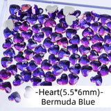 Bermuda Blue, Hearts (5.5x6mm/12pcs) by thePINKchair - thePINKchair.ca - Rhinestone - thePINKchair nail studio