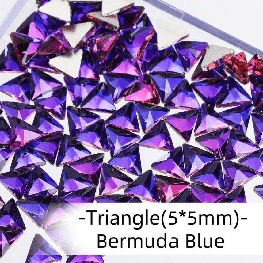 Bermuda Blue, Triangle (5x5mm/12pcs) by thePINKchair - thePINKchair.ca - Rhinestone - thePINKchair nail studio