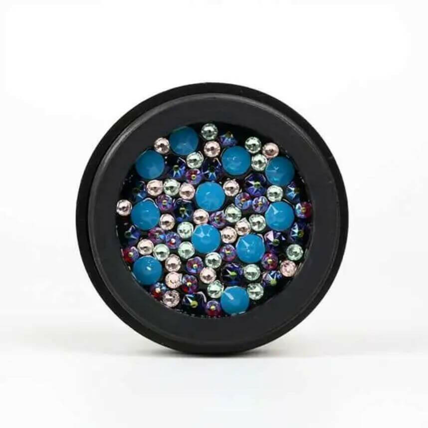 Blue Lagoon Swarovski Mix by Crystal Nails - thePINKchair.ca - Nail Art - Crystal Nails/Elite Cosmetix USA