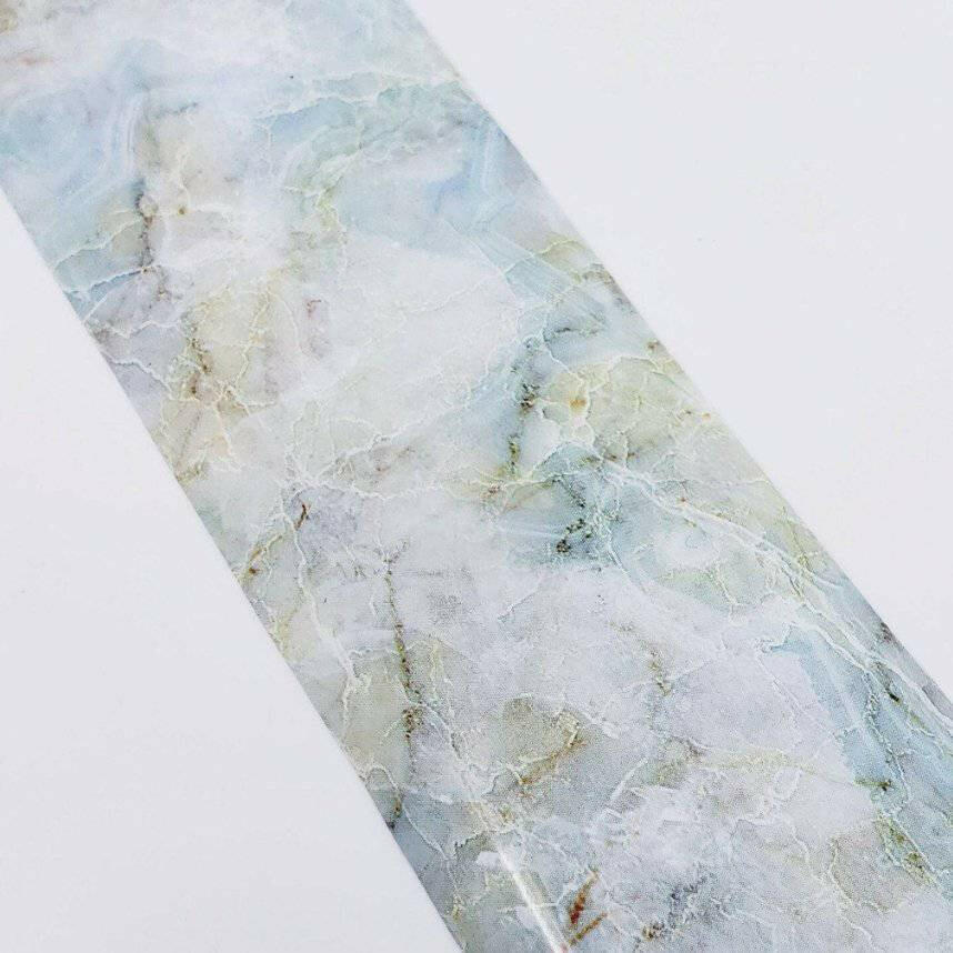 Blue/Green Marble Transfer Foil by thePINKchair - thePINKchair.ca - Nail Art - thePINKchair nail studio