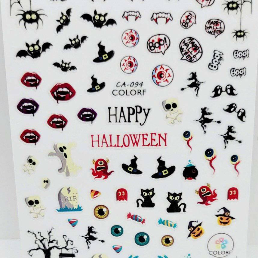 CA094, Happy Halloween Decal/Sticker by thePINKchair - thePINKchair.ca - Nail Art - thePINKchair nail studio