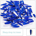Capri Blue, Sharp Drop (3x10mm/12pcs) by thePINKchair - thePINKchair.ca - Rhinestone - thePINKchair nail studio